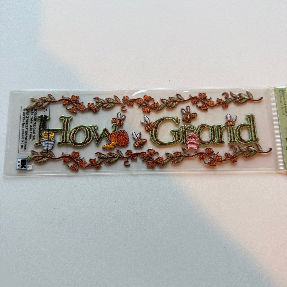 Classic Pooh EK Success How Grand Embroidered Stickers Bees Honey DEMC001
